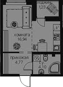 Студия 28 м<sup>2</sup> на 2 этаже Студия 28 м<sup>2</sup> на 2 этаже