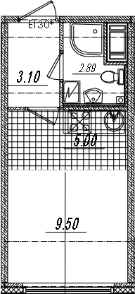 Студия 20 м<sup>2</sup> на 14 этаже Студия 20 м<sup>2</sup> на 14 этаже