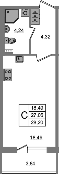 Студия 30 м<sup>2</sup> на 1 этаже Студия 30 м<sup>2</sup> на 1 этаже