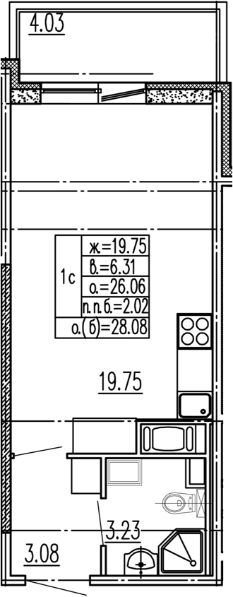 Студия 30 м<sup>2</sup> на 15 этаже Студия 30 м<sup>2</sup> на 15 этаже