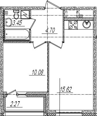 2-комнатная 36 м<sup>2</sup> на 2 этаже 2-комнатная 36 м<sup>2</sup> на 2 этаже