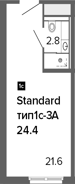 Студия 24 м<sup>2</sup> на 10 этаже Студия 24 м<sup>2</sup> на 10 этаже