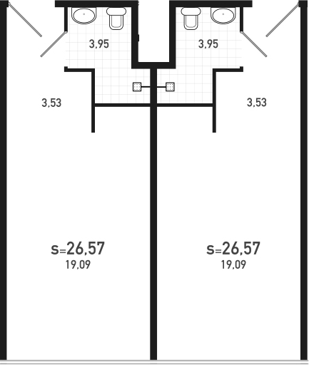2-комнатная 53 м<sup>2</sup> на 11 этаже 2-комнатная 53 м<sup>2</sup> на 11 этаже