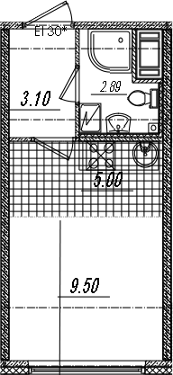 Студия 20 м<sup>2</sup> на 4 этаже Студия 20 м<sup>2</sup> на 4 этаже
