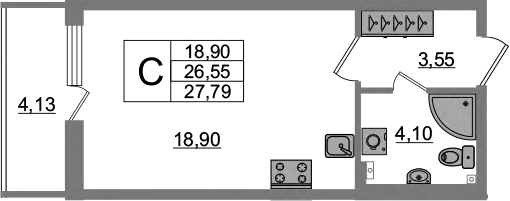 Студия 30 м<sup>2</sup> на 1 этаже Студия 30 м<sup>2</sup> на 1 этаже
