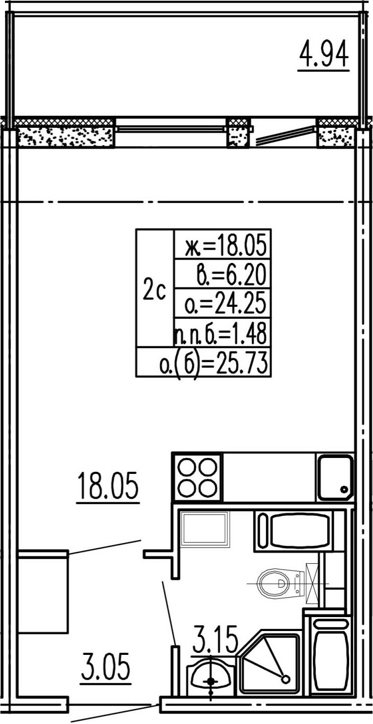 Студия 29 м<sup>2</sup> на 4 этаже Студия 29 м<sup>2</sup> на 4 этаже