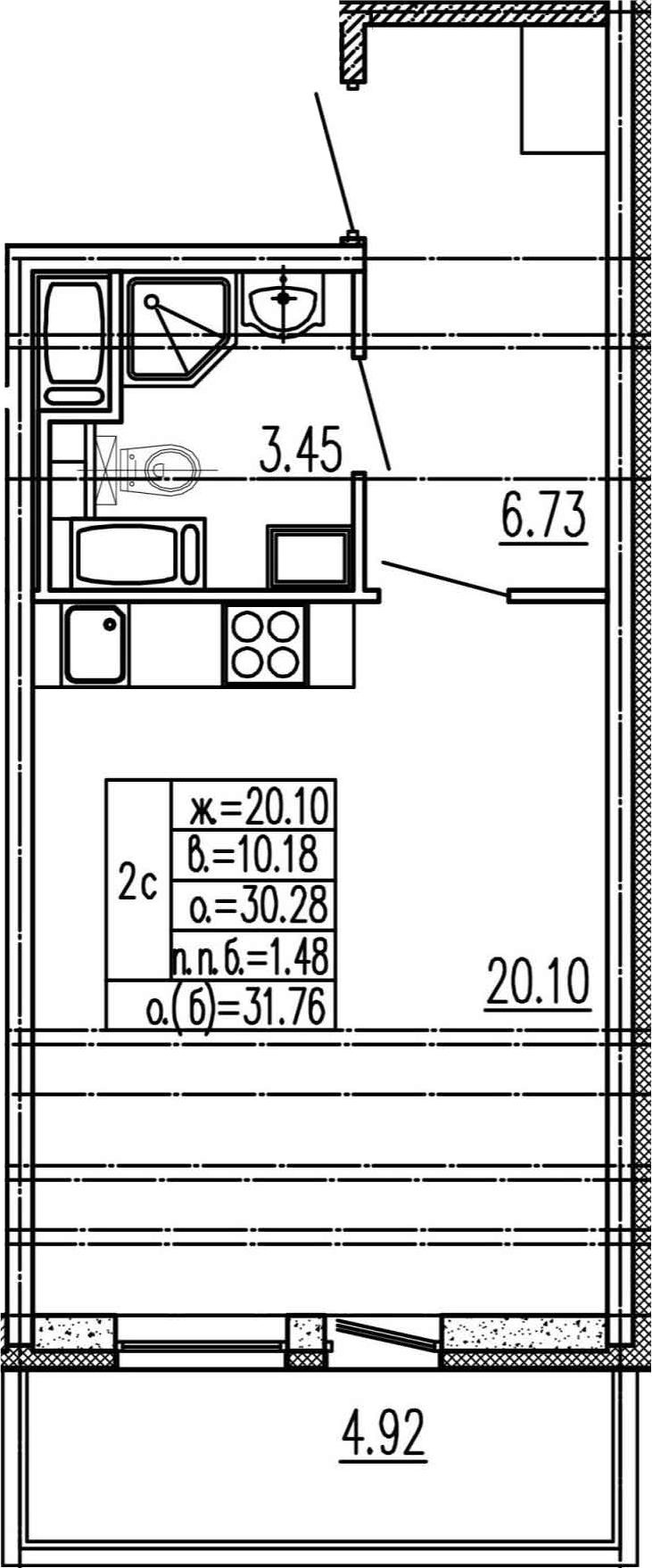Студия 35 м<sup>2</sup> на 2 этаже Студия 35 м<sup>2</sup> на 2 этаже