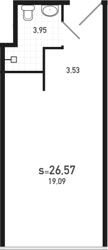 Студия 26 м<sup>2</sup> на 22 этаже Студия 26 м<sup>2</sup> на 22 этаже