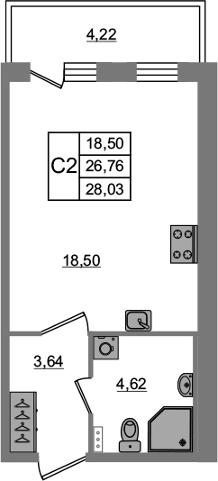 Студия 30 м<sup>2</sup> на 1 этаже Студия 30 м<sup>2</sup> на 1 этаже