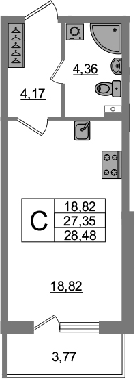 Студия 31 м<sup>2</sup> на 1 этаже Студия 31 м<sup>2</sup> на 1 этаже
