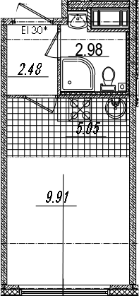Студия 20 м<sup>2</sup> на 14 этаже Студия 20 м<sup>2</sup> на 14 этаже