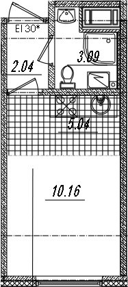 Студия 20 м<sup>2</sup> на 4 этаже Студия 20 м<sup>2</sup> на 4 этаже