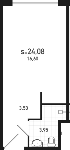 Студия 24 м<sup>2</sup> на 16 этаже Студия 24 м<sup>2</sup> на 16 этаже