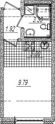 Студия 20 м<sup>2</sup> на 2 этаже Студия 20 м<sup>2</sup> на 2 этаже