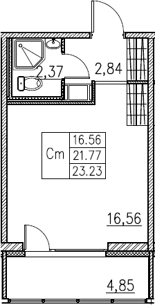 Студия 26 м<sup>2</sup> на 2 этаже Студия 26 м<sup>2</sup> на 2 этаже