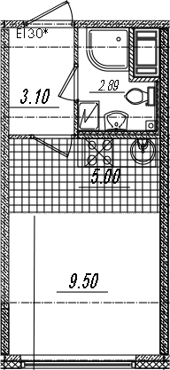 Студия 20 м<sup>2</sup> на 6 этаже Студия 20 м<sup>2</sup> на 6 этаже