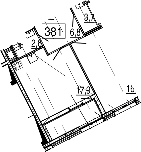 2-комнатная 52 м<sup>2</sup> на 11 этаже 2-комнатная 52 м<sup>2</sup> на 11 этаже