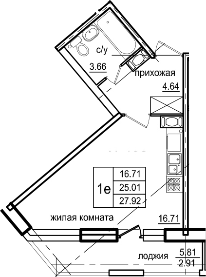 Студия 30 м<sup>2</sup> на 3 этаже Студия 30 м<sup>2</sup> на 3 этаже
