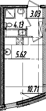 Студия 23 м<sup>2</sup> на 2 этаже Студия 23 м<sup>2</sup> на 2 этаже