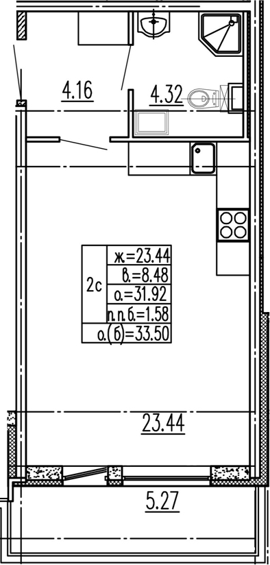 Студия 37 м<sup>2</sup> на 1 этаже Студия 37 м<sup>2</sup> на 1 этаже