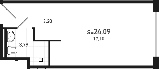 Студия 24 м<sup>2</sup> на 12 этаже Студия 24 м<sup>2</sup> на 12 этаже