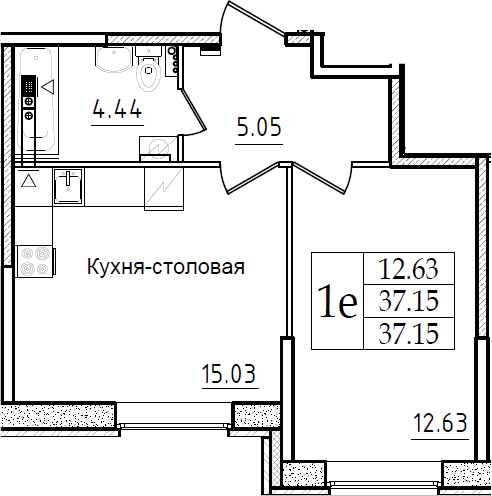 2-комнатная 37 м<sup>2</sup> на 1 этаже 2-комнатная 37 м<sup>2</sup> на 1 этаже