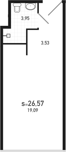 Студия 26 м<sup>2</sup> на 22 этаже Студия 26 м<sup>2</sup> на 22 этаже