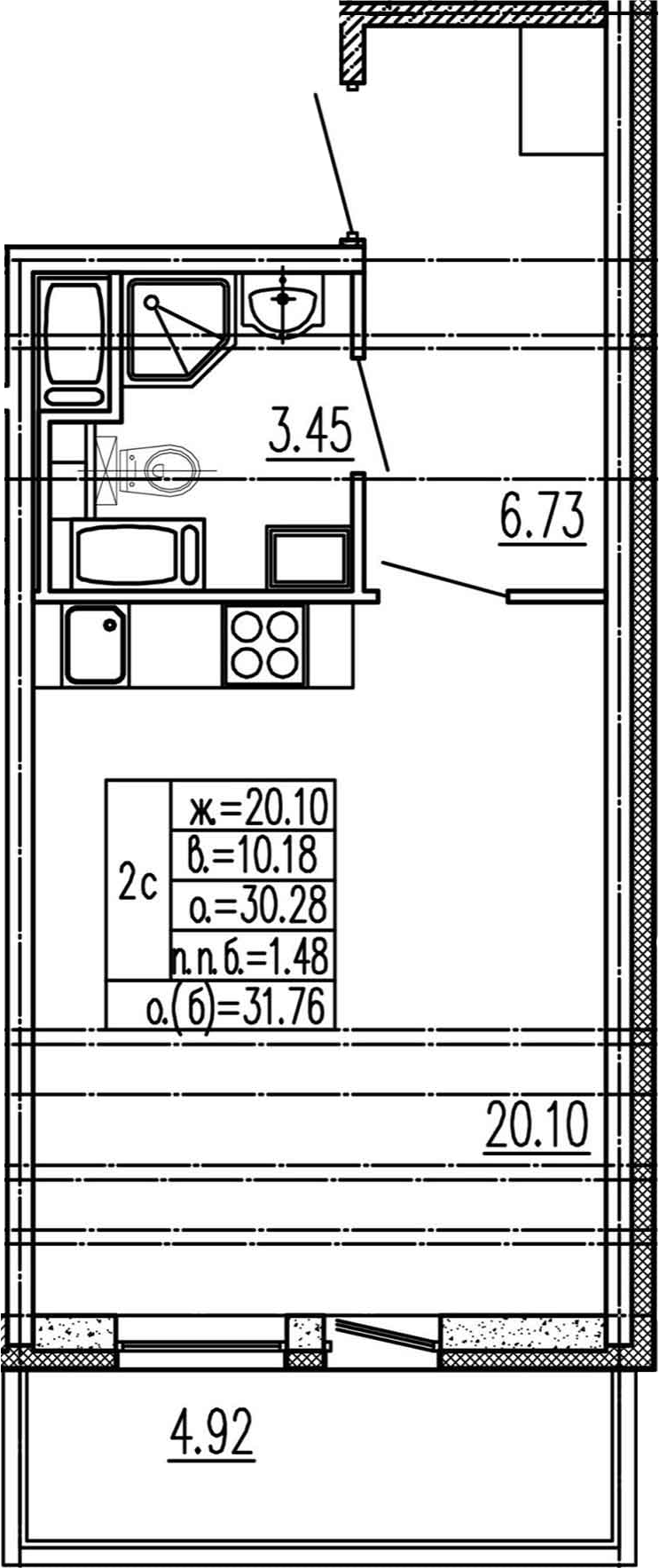Студия 35 м<sup>2</sup> на 3 этаже Студия 35 м<sup>2</sup> на 3 этаже