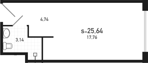 Студия 25 м<sup>2</sup> на 15 этаже Студия 25 м<sup>2</sup> на 15 этаже