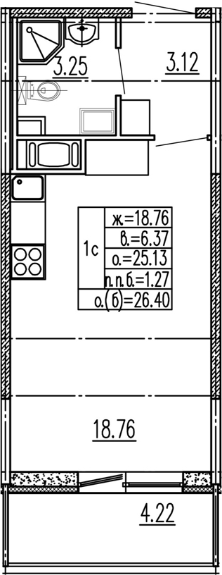 Студия 29 м<sup>2</sup> на 15 этаже Студия 29 м<sup>2</sup> на 15 этаже