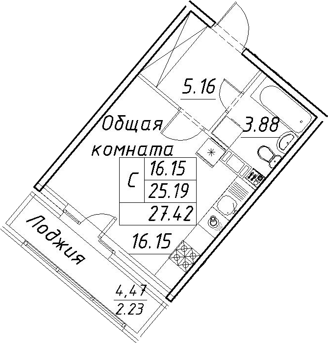 Студия 29 м<sup>2</sup> на 5 этаже Студия 29 м<sup>2</sup> на 5 этаже