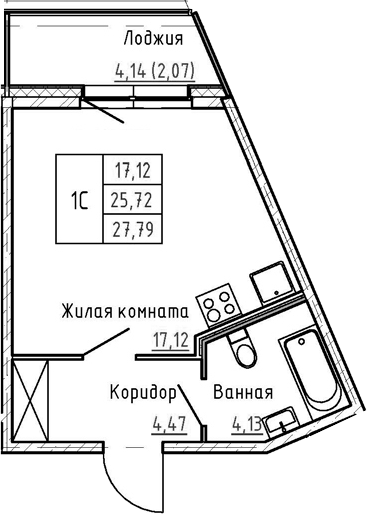Студия 29 м<sup>2</sup> на 1 этаже Студия 29 м<sup>2</sup> на 1 этаже