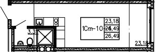 Студия 26 м<sup>2</sup> на 6 этаже Студия 26 м<sup>2</sup> на 6 этаже