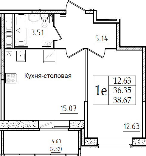 2-комнатная 40 м<sup>2</sup> на 2 этаже 2-комнатная 40 м<sup>2</sup> на 2 этаже