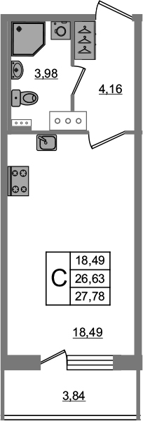 Студия 30 м<sup>2</sup> на 2 этаже Студия 30 м<sup>2</sup> на 2 этаже