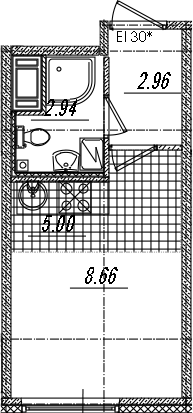 Студия 19 м<sup>2</sup> на 4 этаже Студия 19 м<sup>2</sup> на 4 этаже