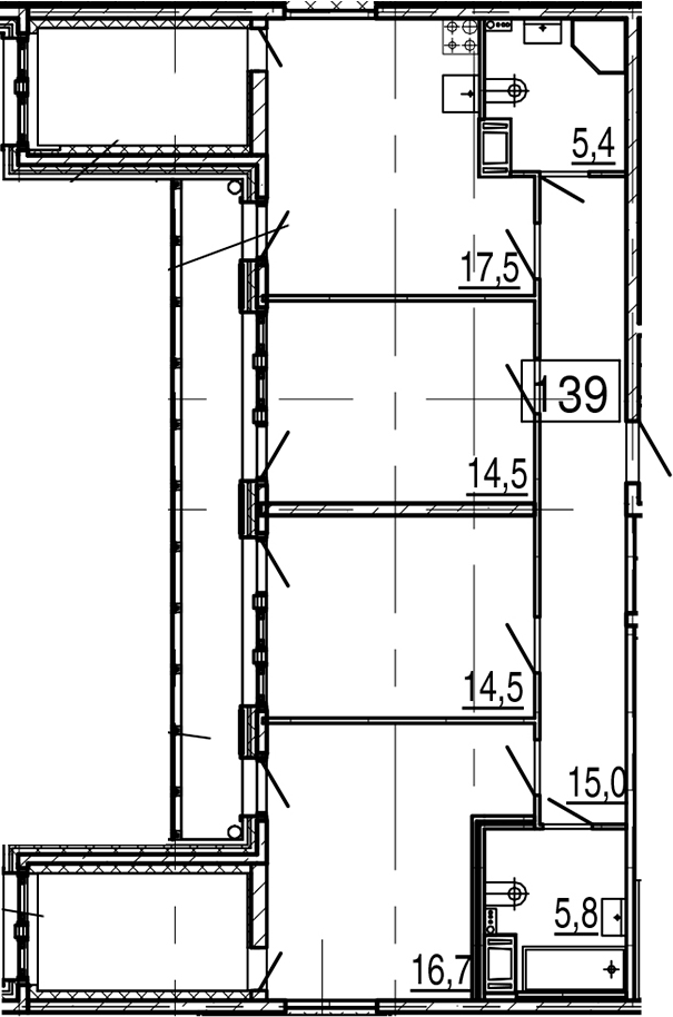 4-комнатная 113 м<sup>2</sup> на 10 этаже 4-комнатная 113 м<sup>2</sup> на 10 этаже