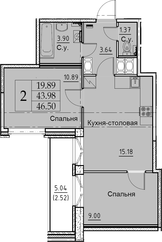 3-комнатная 49 м<sup>2</sup> на 6 этаже 3-комнатная 49 м<sup>2</sup> на 6 этаже