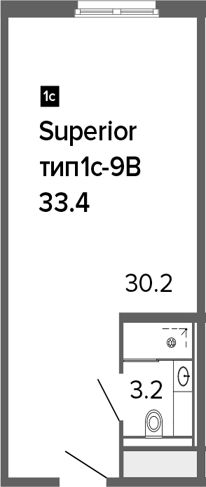 Студия 33 м<sup>2</sup> на 5 этаже Студия 33 м<sup>2</sup> на 5 этаже