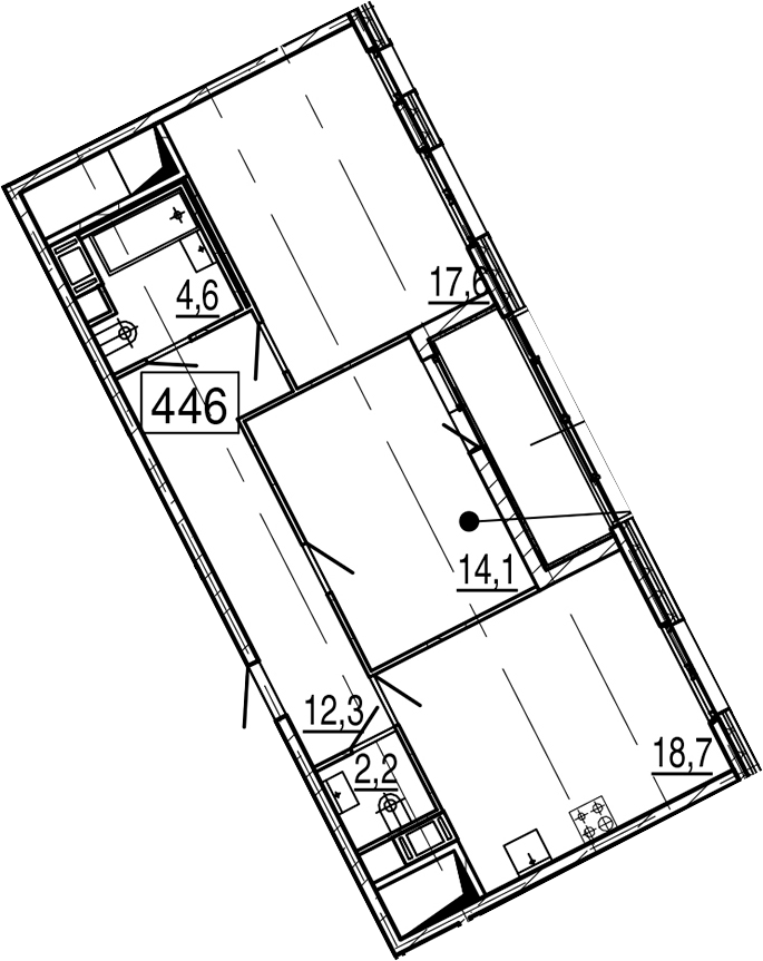 3-комнатная 74 м<sup>2</sup> на 11 этаже 3-комнатная 74 м<sup>2</sup> на 11 этаже