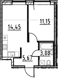 2-комнатная 35 м<sup>2</sup> на 3 этаже 2-комнатная 35 м<sup>2</sup> на 3 этаже