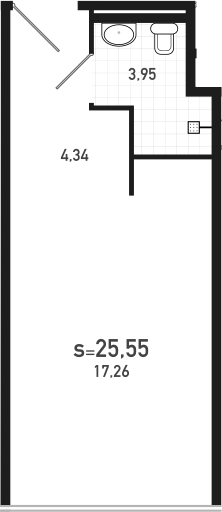 Студия 25 м<sup>2</sup> на 22 этаже Студия 25 м<sup>2</sup> на 22 этаже