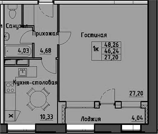 1-комнатная 50 м<sup>2</sup> на 2 этаже 1-комнатная 50 м<sup>2</sup> на 2 этаже