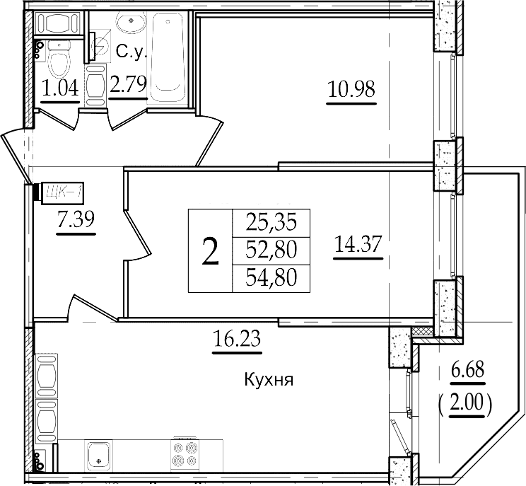 3-комнатная 59 м<sup>2</sup> на 22 этаже 3-комнатная 59 м<sup>2</sup> на 22 этаже