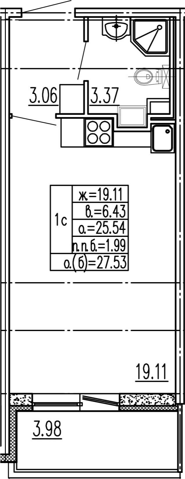 Студия 29 м<sup>2</sup> на 1 этаже Студия 29 м<sup>2</sup> на 1 этаже