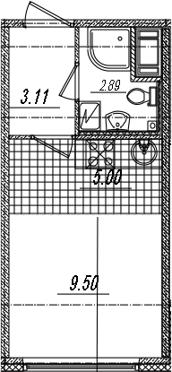 Студия 20 м<sup>2</sup> на 8 этаже Студия 20 м<sup>2</sup> на 8 этаже
