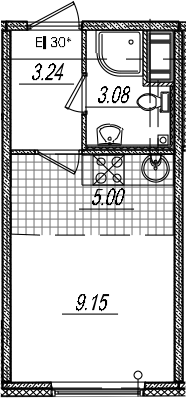 Студия 20 м<sup>2</sup> на 6 этаже Студия 20 м<sup>2</sup> на 6 этаже