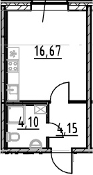 Студия 24 м<sup>2</sup> на 3 этаже Студия 24 м<sup>2</sup> на 3 этаже