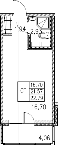 Студия 25 м<sup>2</sup> на 2 этаже Студия 25 м<sup>2</sup> на 2 этаже