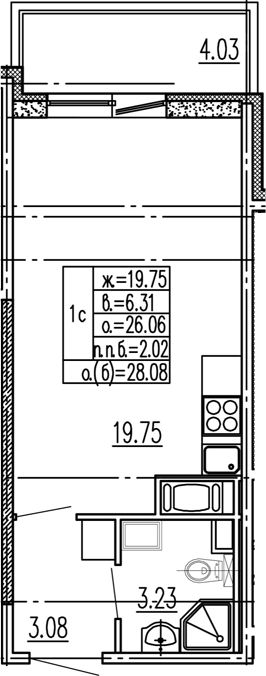 Студия 30 м<sup>2</sup> на 15 этаже Студия 30 м<sup>2</sup> на 15 этаже